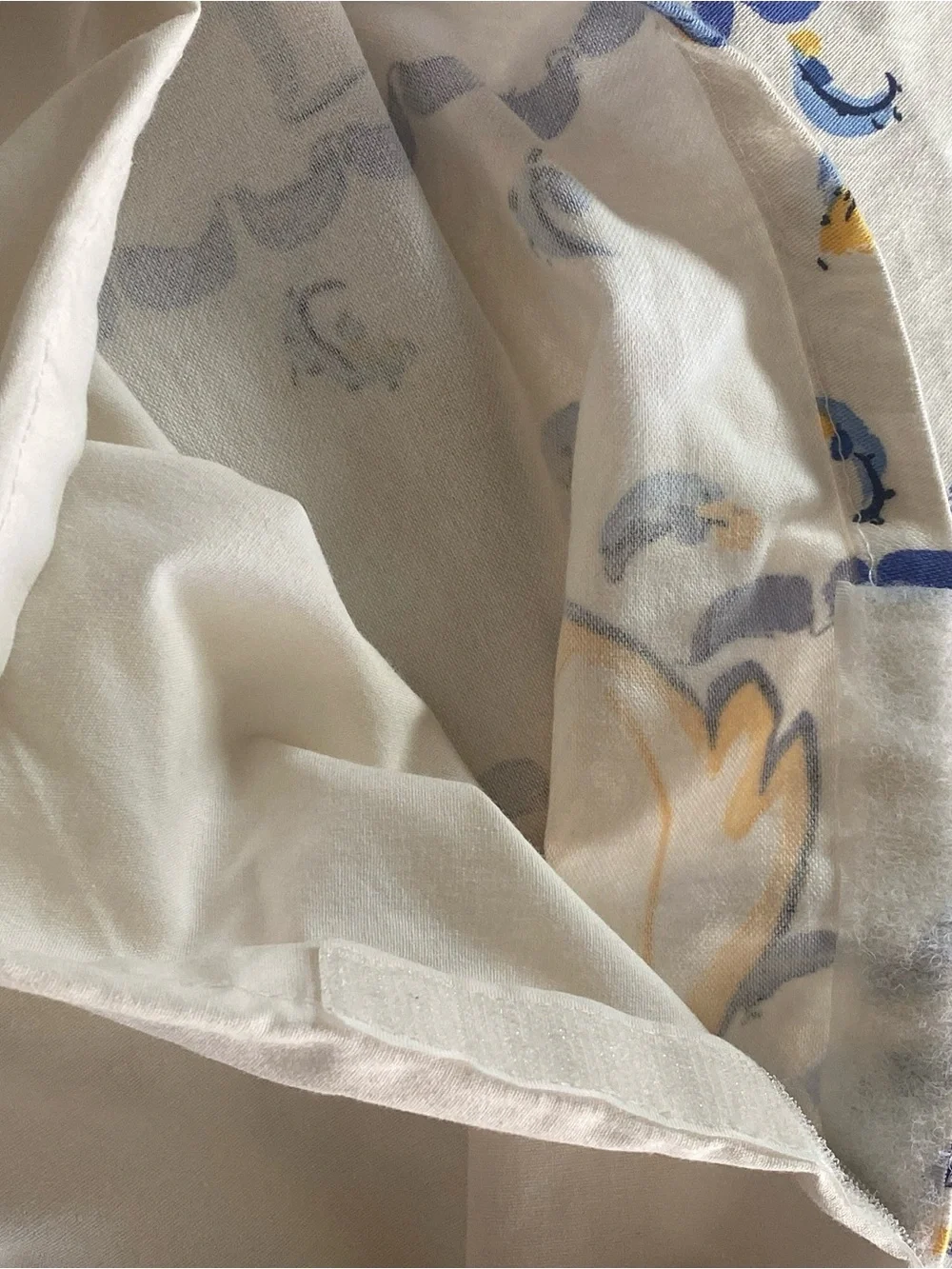 5th Avenue Designs Vtg Duvet Cover and Shams Floral Blue and Yellow Queen Sz